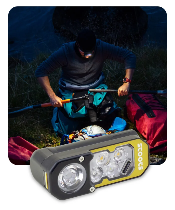 Lampe frontale STOOTS OPALO 3 RAID VTT Puissante Jaune